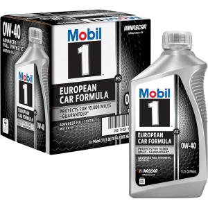 imageMobil 1 FS European Car Formula Full Synthetic Motor Oil 0W40 1 Quart Pack of 66pack of 1 quarts
